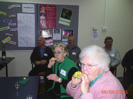 Staff and Day Centre clients at branch launch party for Vision Australia
