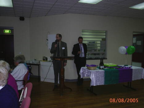Staff and Day Centre clients at branch launch party for Vision Australia