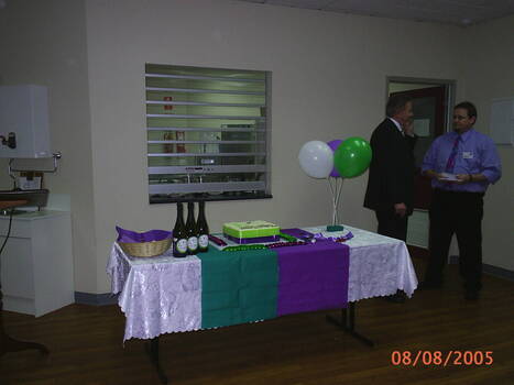 Staff and Day Centre clients at branch launch party for Vision Australia
