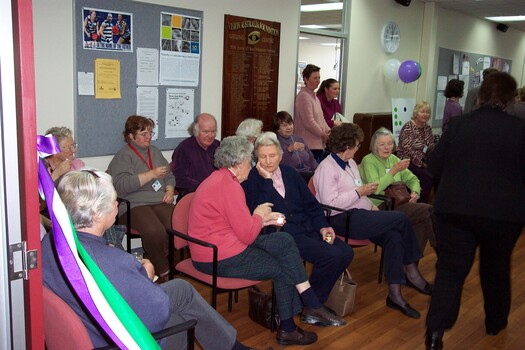 Staff and Day Centre clients at branch launch party for Vision Australia