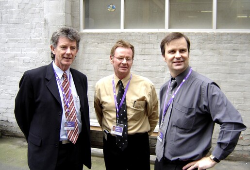 Tim Evans, Geoff Crawford and Chris Edwards at branch launch party for Vision Australia