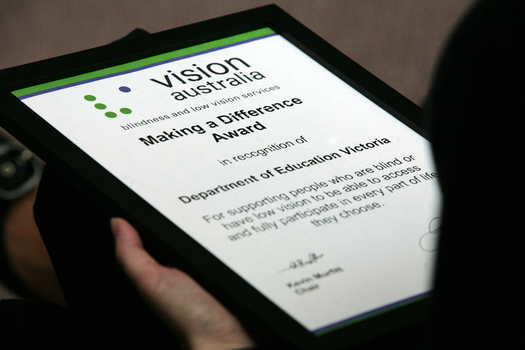 Making A Difference awards: close view of award