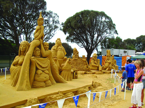 Sand sculptures at exhibition in Rye