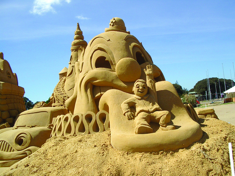 Sand sculptures at exhibition in Rye