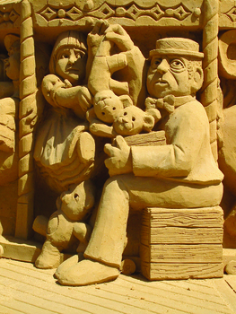 Sand sculptures at exhibition in Rye