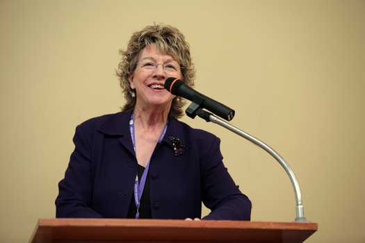 Jennifer Gibbons at the podium