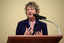 Jennifer Gibbons at the podium