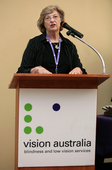 Female speaker at the podium