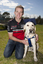 Will Davison with SEDA dog Davo with graduate cap