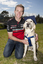 Will Davison with SEDA dog Davo with graduate cap