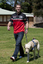 Will Davison walking with SEDA dog Davo 