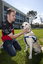 Will Davison with SEDA dog Davo at Kooyong