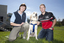 Will Davison with SEDA dog Davo and dog trainer