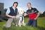 Will Davison with SEDA dog Davo and dog trainer