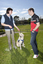 Will Davison with SEDA dog Davo and dog trainer