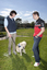 Will Davison with SEDA dog Davo and dog trainer