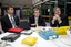 Chris Edwards, Bill Shorten and Gerard Menses with audio materials