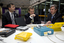 Chris Edwards, Bill Shorten and Gerard Menses with audio materials