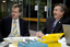 Bill Shorten and Gerard Menses with audio materials