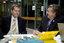 Bill Shorten and Gerard Menses with audio materials