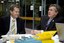 Bill Shorten and Gerard Menses with audio materials