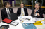 Chris Edwards, Bill Shorten and Gerard Menses with audio materials