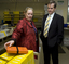 Bill Shorten, Julie Rae in Circulation area of library