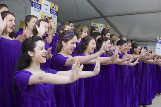 Australia Girls Choir singing at the launch