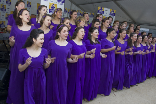 Australia Girls Choir singing at the launch