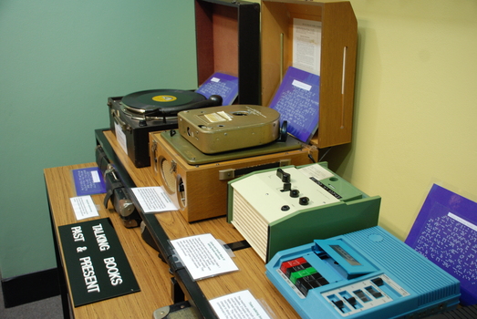 Display of audio book players at Enfield