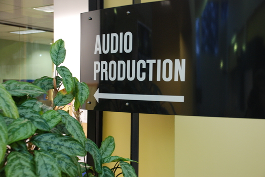 Audio Production signage at Enfield