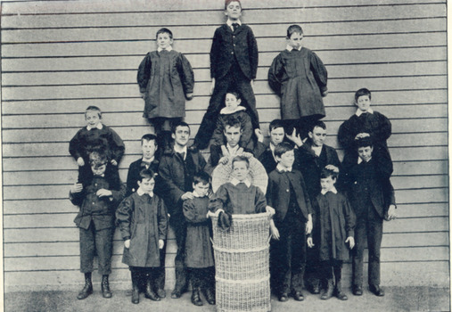 Boys at RVIB with cane baskets - not used in book
