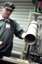 Terry Lord in the workshop with a pipe