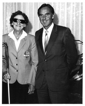 John Cain standing next to Gloria Pascoe
