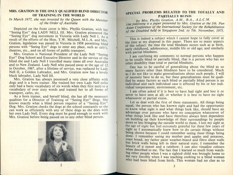Booklet about Seeing Eye dogs and blindness
