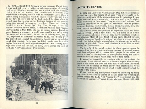 Booklet about Seeing Eye dogs and blindness