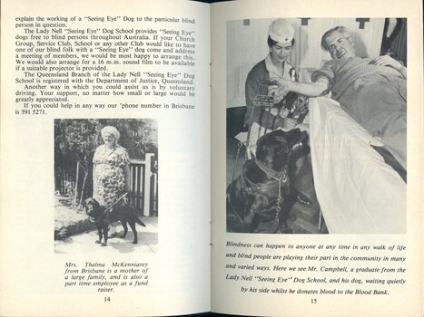 Booklet about Seeing Eye dogs and blindness