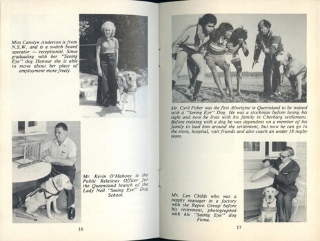 Booklet about Seeing Eye dogs and blindness