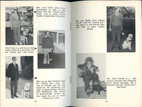 Booklet about Seeing Eye dogs and blindness