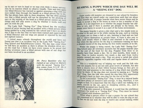 Booklet about Seeing Eye dogs and blindness