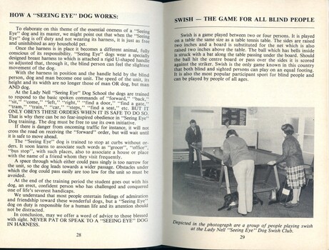 Booklet about Seeing Eye dogs and blindness