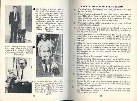 Booklet about Seeing Eye dogs and blindness