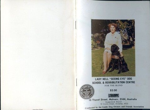 Booklet about Seeing Eye dogs and blindness