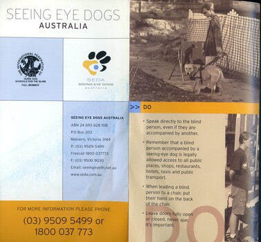 Information about Seeing Eye Dogs and how to support them