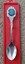 Metal teaspoon with RVIB logo on shaft of spoon handle
