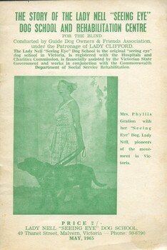 Front cover of Lady Nell booklet on how seeing eye dogs work
