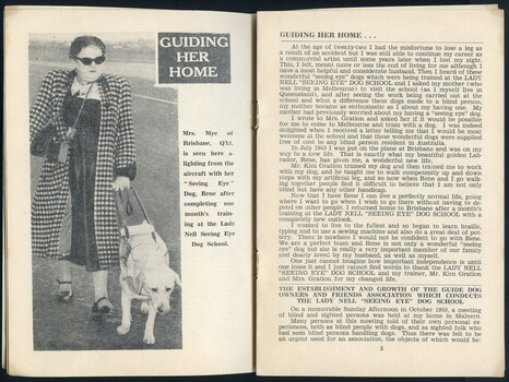 Lady Nell booklet describing how seeing eye dogs work