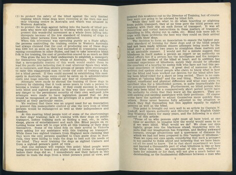 Lady Nell booklet describing how seeing eye dogs work