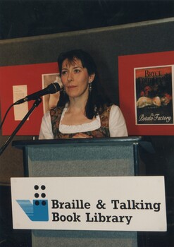 Presenter at the podium for the awards