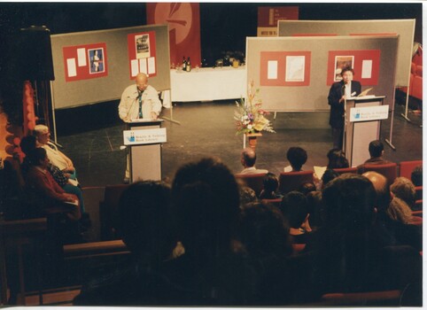 Presenter at the podium for the awards